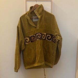 Embroidered Corduroy Jacket in Mustard